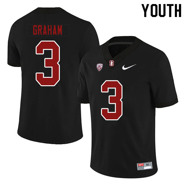 Youth #3 Marcus Graham Stanford Cardinal College Football Jerseys Sale-Black - Click Image to Close